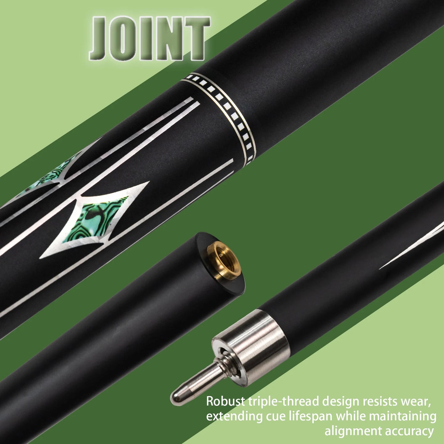 12.5mm Tip Carbon Billiard Cue Stick with Multi-layer Tip, High Performance for American Pool and Carom Billiards Enthusiasts