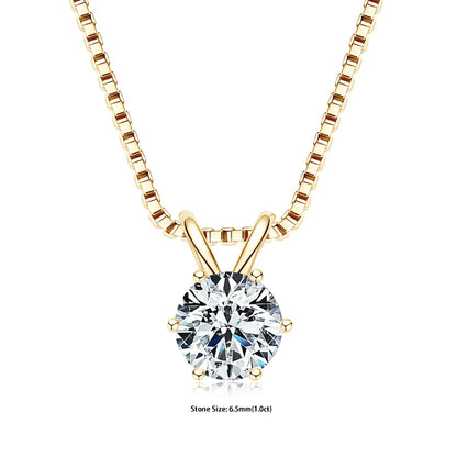 RAPRGOLD Certified 0.5-5ct Moissanite Pendant Necklaces S925 Sterling Silver Solitaire Necklace Chains For Women Jewellry Gifts