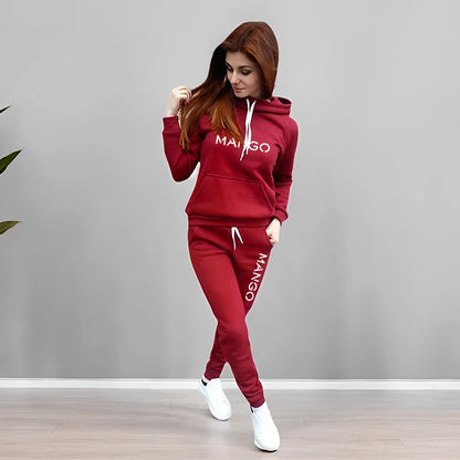 Letter Printing Womens Tracksuit Casual Hooded Sweatshirt 2 Pcs Set Sports Jogging Home Woman Clothing Street Quality Pants Suit