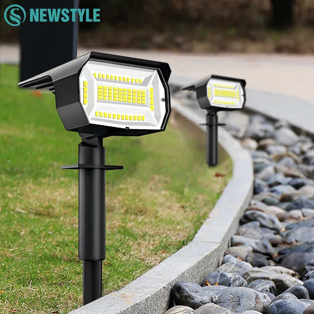 Outdoor 72/68 LED Solar-Landschaftsstrahler IP65 Wasserdichtes Solarlicht mit 3 Modi Solar-Gartenbeleuchtung für den Außenbereich