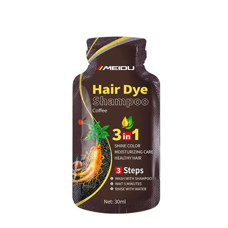 30ml Hair Dye Shampoo 3in1 Darkening Hairs Instant Gray To Black Polygonum Multiflorum Natural Coloing Cover for Women