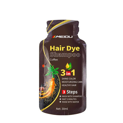 30ml Hair Dye Shampoo 3in1 Darkening Hairs Instant Gray To Black Polygonum Multiflorum Natural Coloing Cover for Women