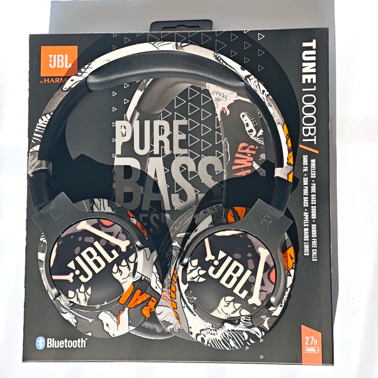 Original JBL TUNE 1000BT - Bluetooth headphones with Long battery, microphone for call, foldable and comfortable, Fast Delivery