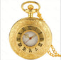 Vintage Charme Schwarz Unisex Mode Römische Ziffer Quarz Steampunk Taschenuhr Damen Herren Halskette Anhänger mit Kette Geschenke P427