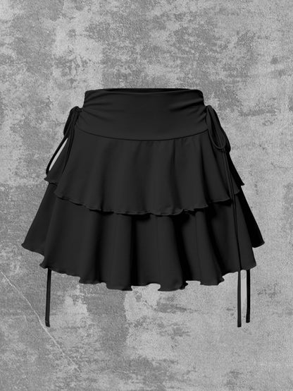 2025 Neuer einfarbiger Rock Damen Sommer Mode Outdoor Vielseitiger High Waist Slim Fit Elastischer Bund Kurzer Rock Ware auf Lager