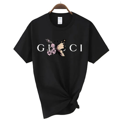 Hochwertiges Damen-T-Shirt mit Buchstaben-Print, lässige Bluse, Oberteile, Sommer, klassischer Stil, Kurzarm, Damen, Harajuku, Y2K-Tee