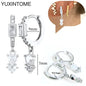 925 Sterling Silver Ear Needle Fashion Hoop Earrings White Crystal Luxury Women's Silver Earrings Wedding Women's Jewelry Gift