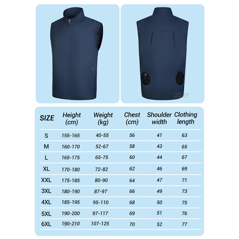 Wearable Cooling Fan Vest Air-Conditioned 13Hr