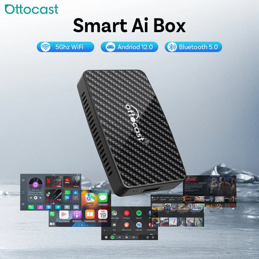 OTTOCAST Play2 Video Pro Carplay Ai Box Kabelloser Android Auto Adapter Integriertes Youtube Netflix Für VW Benz Ford 99% der Autos