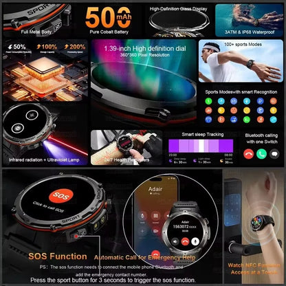 2025 NEU Beliebte Outdoor GPS-Tracker Sport Smartwatch Herren 500mAh NFC HD Anruf IP68 Tiefe Wasserdichte Uhr Herren Für Xiaomi Herren