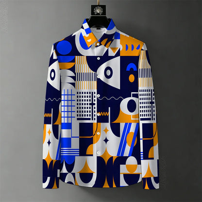 Men's Retro Baroque Print Business Casual Shirt