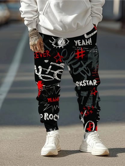 The new men's trousers for Spring and Autumn 2025 are comfortable soft and casual featuring roller skating letter prints