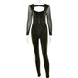 Chic Backless Sports Jumpsuits Women Long Sleeve Hollow Out Sports Yoga Bodysuit Female High Waist Tunics One Piece Gym Overalls