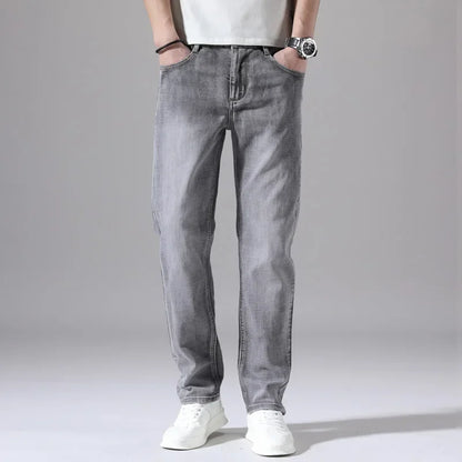 Men's Cotton Stretch Jeans – Slim Straight Lightweight