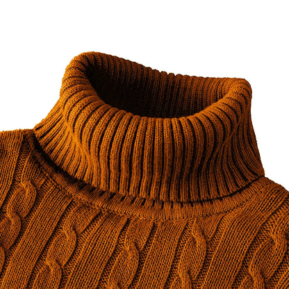 Rollkragenpullover lässig Herren Rollkragen Strickpullover Warmer Herren Pullover Wollpullover