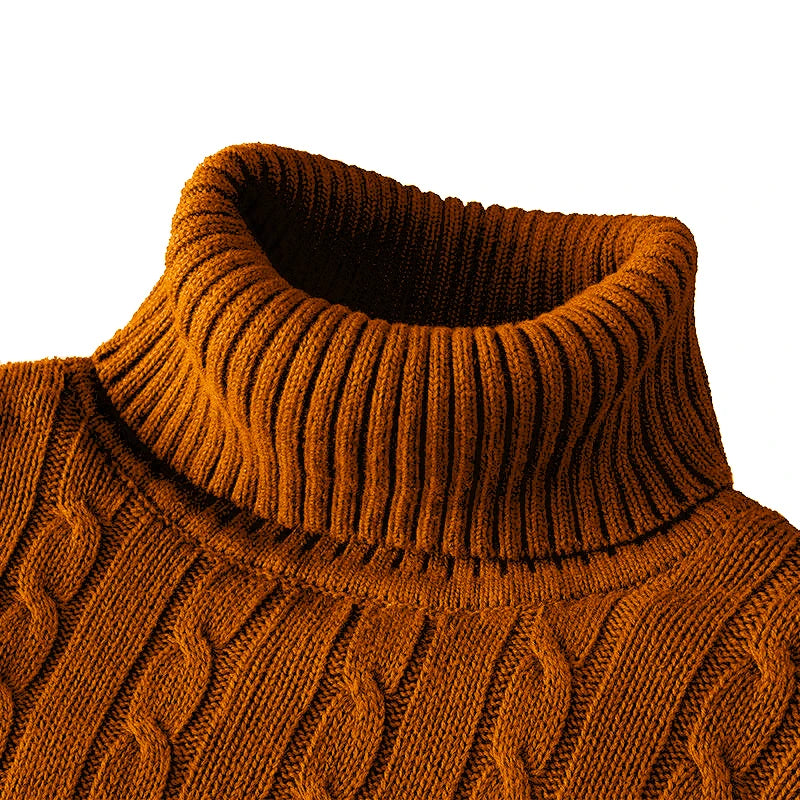 Rollkragenpullover lässig Herren Rollkragen Strickpullover Warmer Herren Pullover Wollpullover