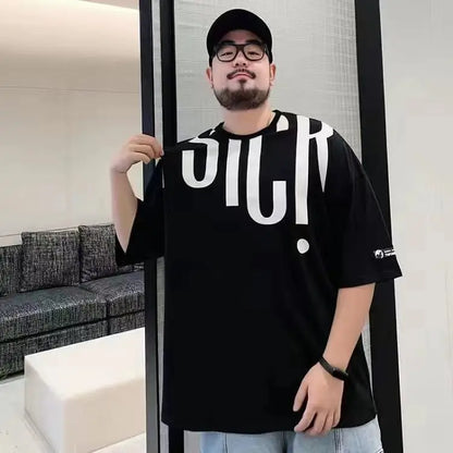Men's Oversized Alphabet Print T-Shirt | 5XL