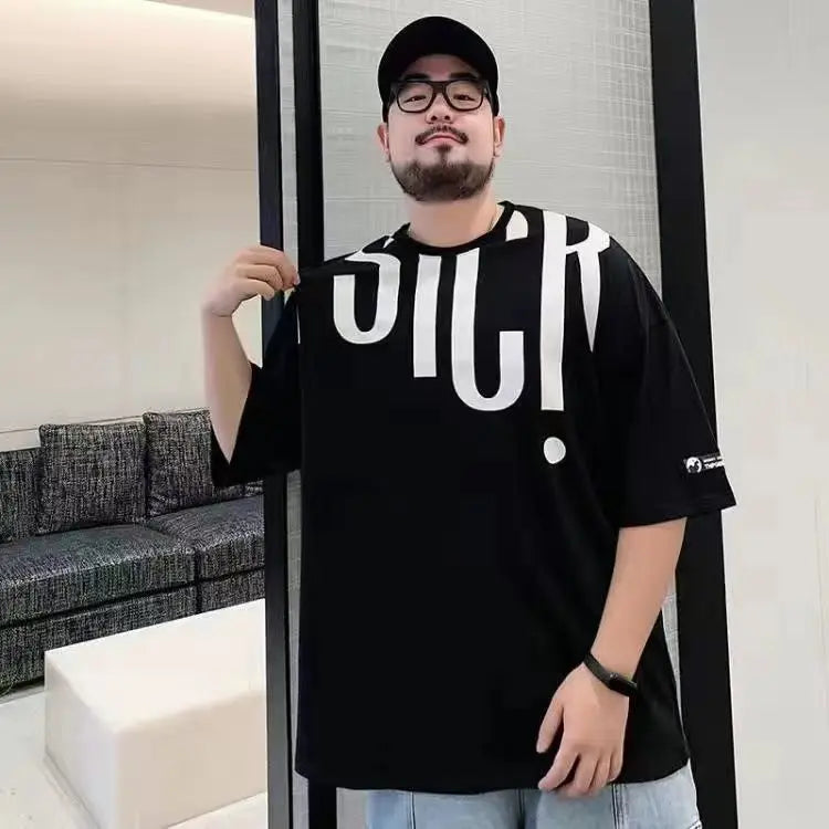 Men's Oversized Alphabet Print T-Shirt | 5XL