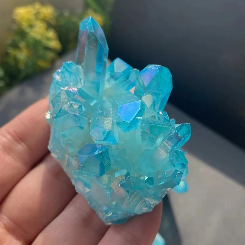 Sky Blue Quartz Titanium Crystal Cluster - Home Decor