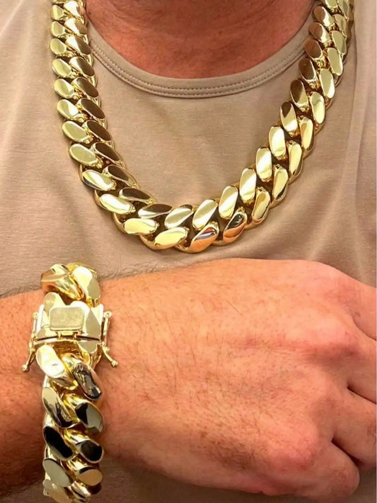 8-22mm Cuban Miami Link Chain 18K Gold Plated