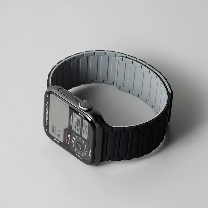 Silicone Strap for Apple Watch 46mm 42mm 49mm 45mm 41mm 44mm 40mm Magnetic Band for IWatch Ultra 3/2 Series 11 10 9 8 7 6 SE 5