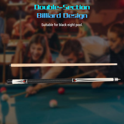 Pool Sticks 147cm / 57.9in Maple Fancy Nine-Ball Cue Double-Section Billiard Design Pool Queue Stick Suitable for Black Eight
