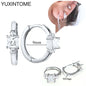 925 Sterling Silver Ear Needle Fashion Hoop Earrings White Crystal Luxury Women's Silver Earrings Wedding Women's Jewelry Gift
