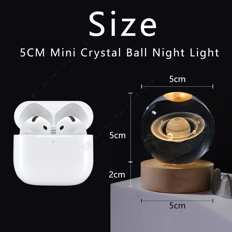 3D Crystal Ball Galaxy Night Light LED Lamp 5cm