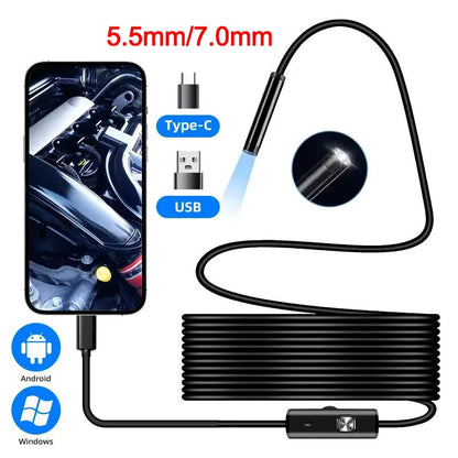 Type-C Endoscope Camera IP67 Waterproof 5.5/7mm LED