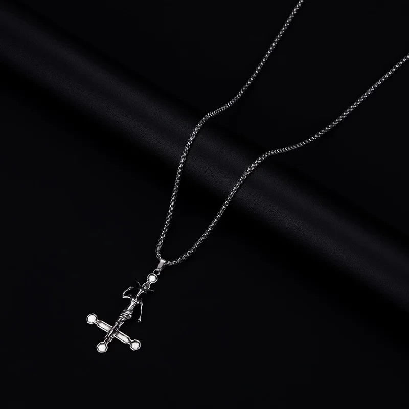 European And American Fashion Personality Retro Gothic Cross Necklace For Men And Women Street Hip-Hop Trendsetters Versatile Pe