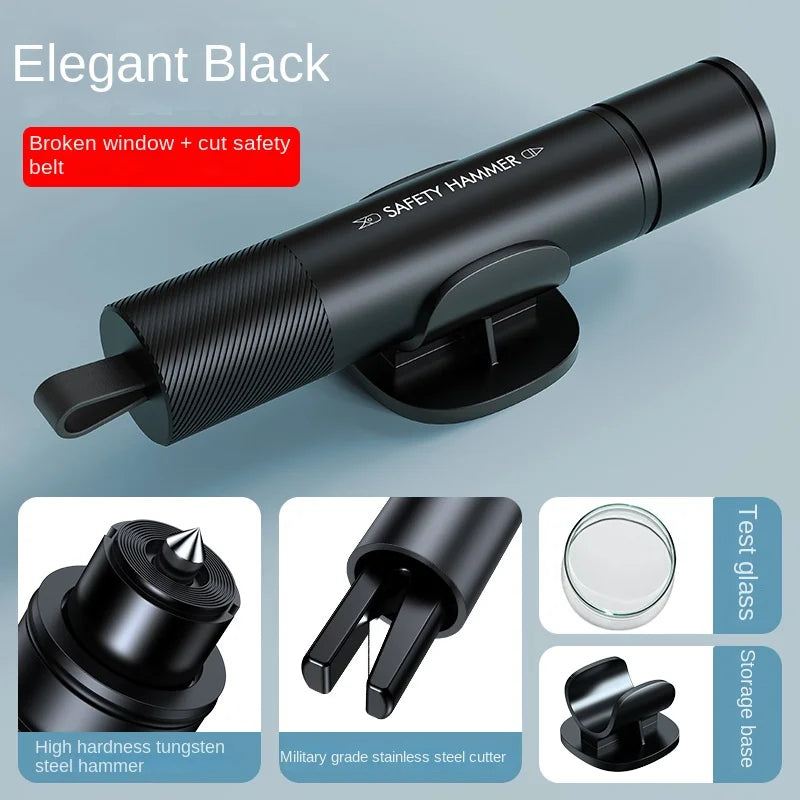 Car Safety Hammer Emergency Glass Breaker Seat Belt Cutter High Hardness Tungsten Steel 2in1 Rescue Tool Auto Accessories