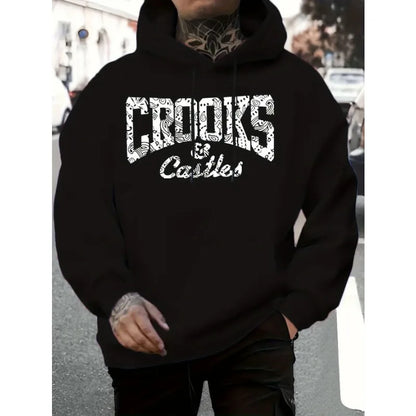 [Crooks & Castles | Graphic] Crooks & Castles 1-teiliger Grafik-Hoodie für Herren | Lässiges Polyester-Sweatshirt mit leichtem Stretchanteil