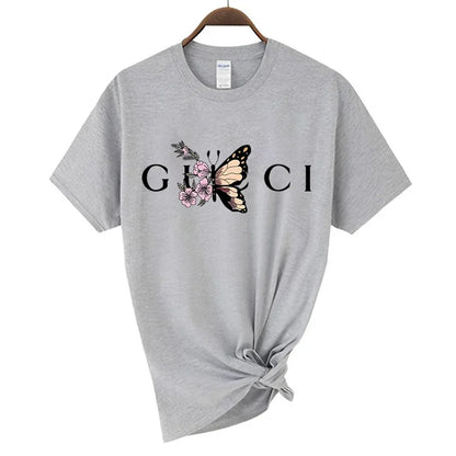 Hochwertiges Damen-T-Shirt mit Buchstaben-Print, lässige Bluse, Oberteile, Sommer, klassischer Stil, Kurzarm, Damen, Harajuku, Y2K-Tee