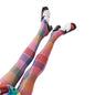 Women Patterned Pantyhose Y2k Aesthetic Tie Dye Sheer Tights Funky Print Hollow Out Mesh Stockings Leggings Grunge Streetwear