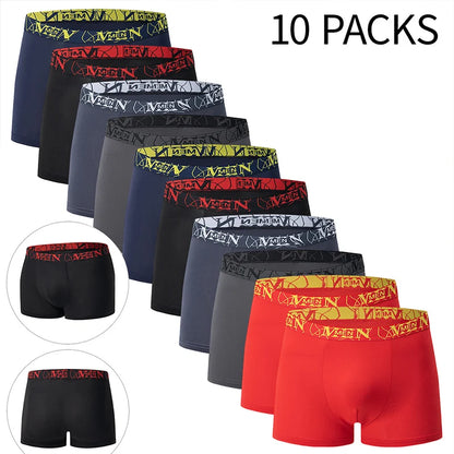 4/10-teiliges Set lässiger und modischer Herrenunterwäsche Bequeme Boxershorts Jugend-Übergröße Sport-Radfahren elastische Shorts