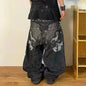 American Y2K 2025 New Baggy Wide Leg Black Jeans Overszied Women Street Casual Joker Denim Pants Couple Jeans Vintage Streetwear