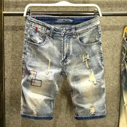 Men's Loose Straight Denim Shorts – Cotton Style Shorts