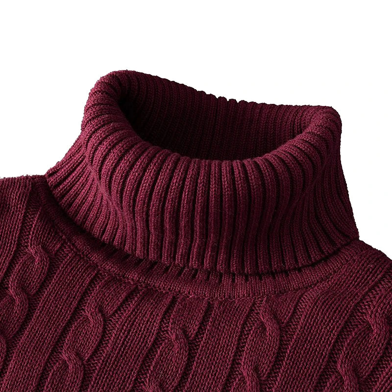 Rollkragenpullover lässig Herren Rollkragen Strickpullover Warmer Herren Pullover Wollpullover