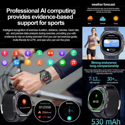 2025New Nursing Grade Air Pump Airbag Accurate Measure ECG Blood oxygen SmartWatches Men Blood Pressure Fitness Sport SmartWatch