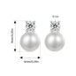 Bamoer U 0.1CT Mini Moissanite Pearl Stud Earrings Natural Freshwater Drop Earrings Lab Diamond 925 Sterling Silver Jewelry Gift