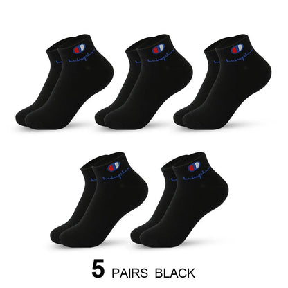 5/10/20 Paar Herren Knöchelsocken Baumwolle Klassische Markenmode Schwarz-Weiße Socken Atmungsaktive Mesh Sportsocken für den Sommer