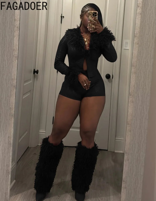 2-Piece Crop Top & Shorts Casual Women's Wear Tight Fit