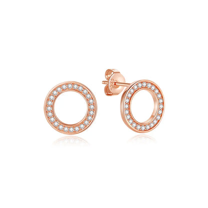 Original 925 Sterling Silber Ohrringe 2025 Stecker Creolen Kristall Ohrringe für Damen Roségold Krone Herz Unendlichkeit Biene Ohrring Schmuck