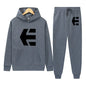 E Logo Bold Symbol Design Art Print  Hooded Loose Pullover Street Sweatshirt