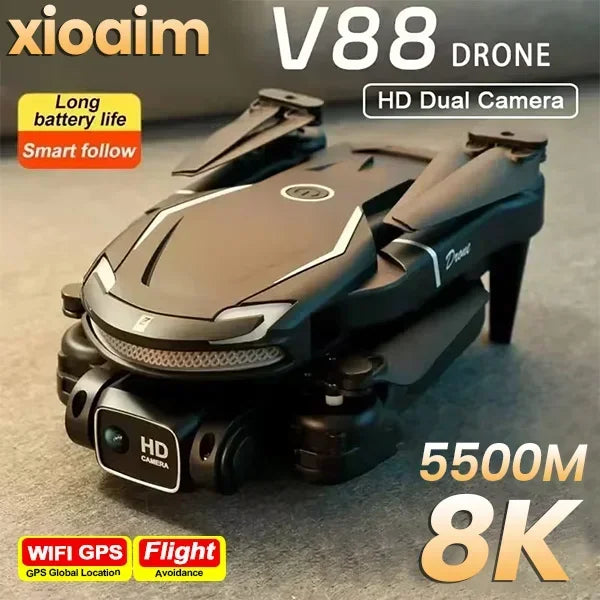 Für Xiaomi V88 Drohne 8K 5G GPS Professionelle HD Luftbildfotografie Ferngesteuertes Flugzeug HD Dual-Kamera Quadrocopter Spielzeug UAV