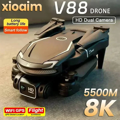Für Xiaomi V88 Drohne 8K 5G GPS Professionelle HD Luftbildfotografie Ferngesteuertes Flugzeug HD Dual-Kamera Quadrocopter Spielzeug UAV