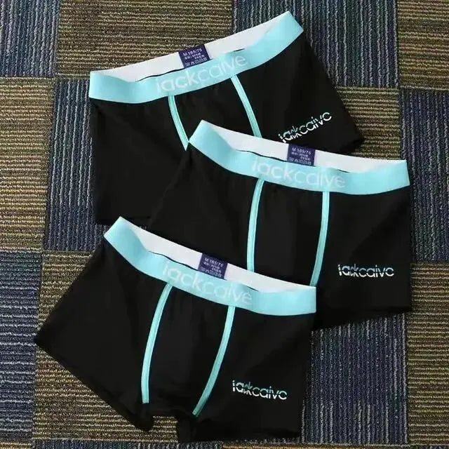 3Pcs Men's Cotton Boxer Briefs Breathable Printed M-3XL