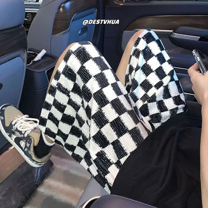 Men's Ice Silk Shorts – Chessboard Loose Casual Fit
