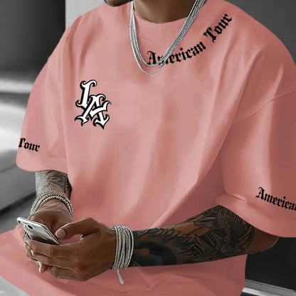 Men's Graphic Letter Print T-Shirt | Round Neck