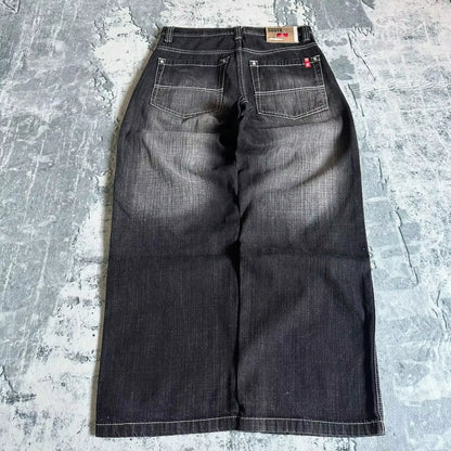 American Fashion Hip Hop Joker Oversized Jeans Women Street Y2K New Clearance Spot Hot Mopping Wide-leg Pants Unisex Loose Jeans